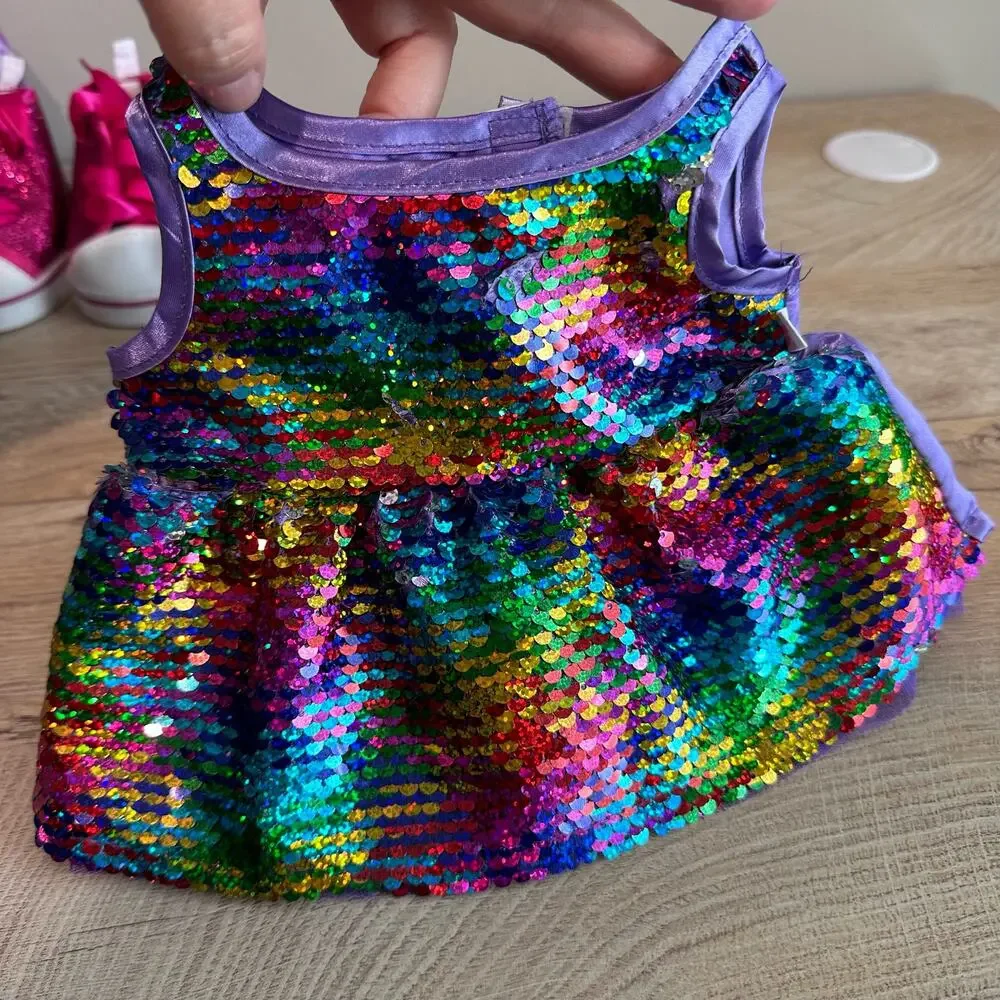 Build a Bear Rainbow Leopard Print Bear 16